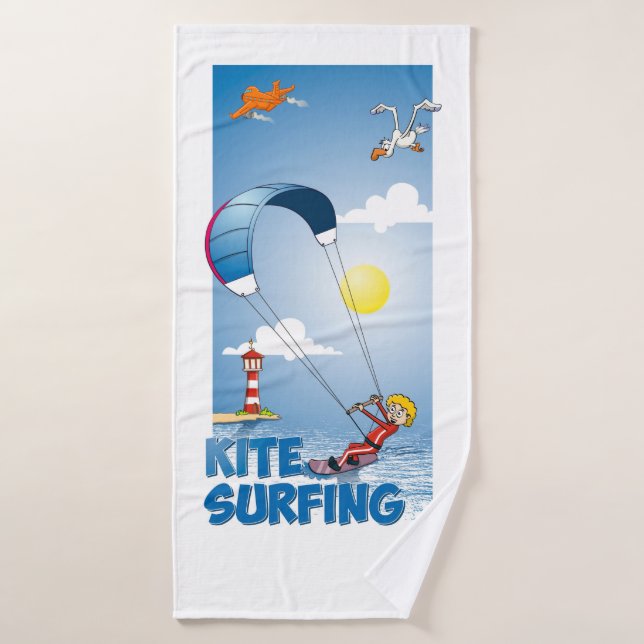 Kite surfing illustratie badehandtuch (Badehandtuch)