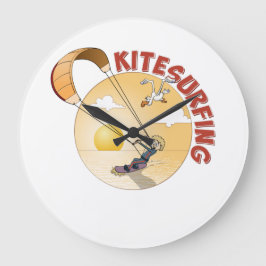 Kite surfing illustratie große wanduhr