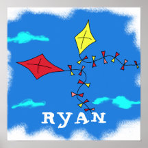 Kite Yellow Red Sky Cloud Zeichne Kindername