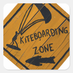Kiteboard Zeichen Quadratischer Aufkleber