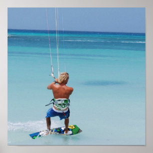 Kiteboarder in Tropics Poster