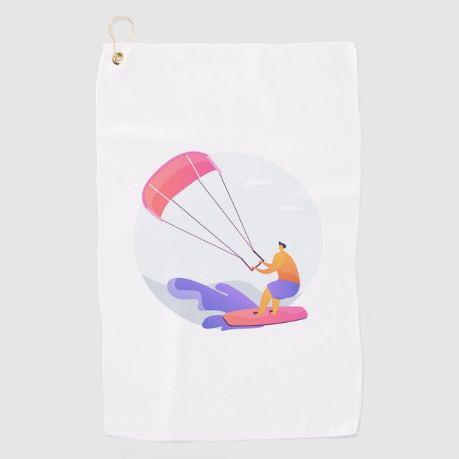 Kiteboarder Kitesurfer Golfhandtuch (Vorderseite)