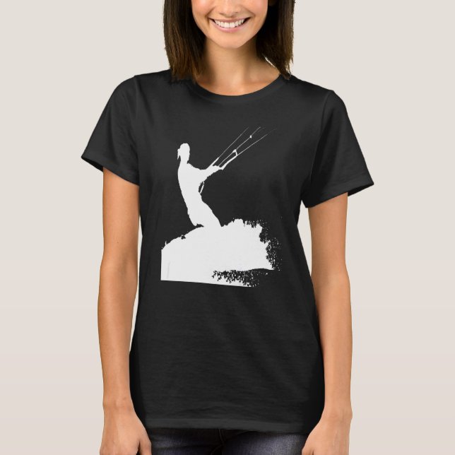 Kiteboarder reiten eine weiße Silhouette T-Shirt (Vorderseite)