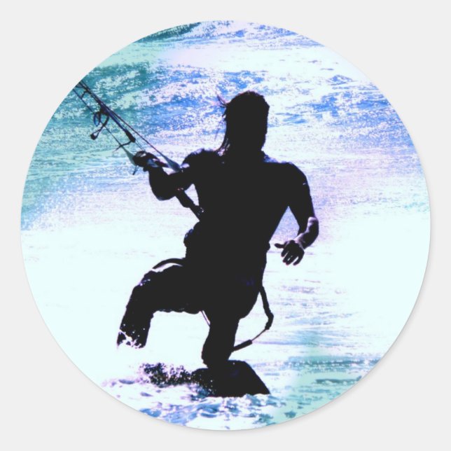 Kiteboarding-Aufkleber Runder Aufkleber (Vorderseite)