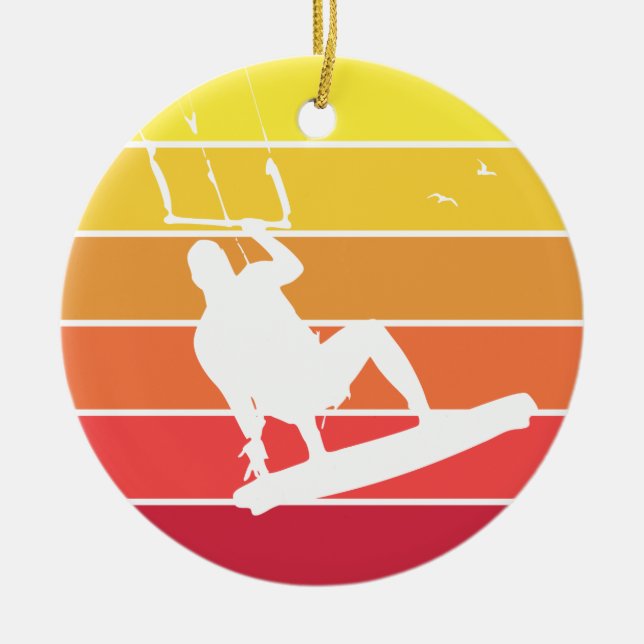 Kiteboarding Keramik Ornament (Vorne)