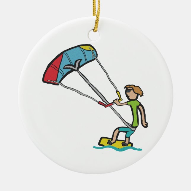 Kiteboarding Keramik Ornament (Vorne)