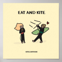 Kiteboarding/kitesurfing - Eat and Kite Poster