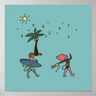 Kiteboarding/kitesurfing - Lass uns Kitesurfen geh Poster