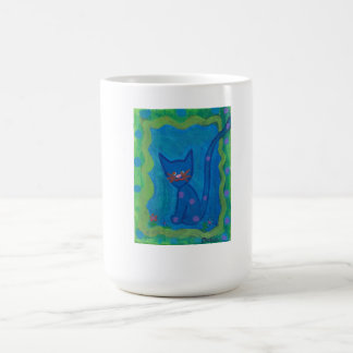 Kitekatze umgeben von Blue Green World Kaffeetasse