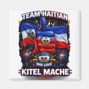 Kitel Mache Haiti One Love Flagge Magnet