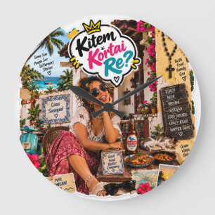 Kitem Kortai Re? — Casa Susegad Pure Konkani Vibes Große Wanduhr