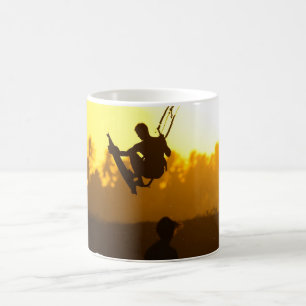 Kitesurfen bei Sunset Silhouette Kaffeetasse