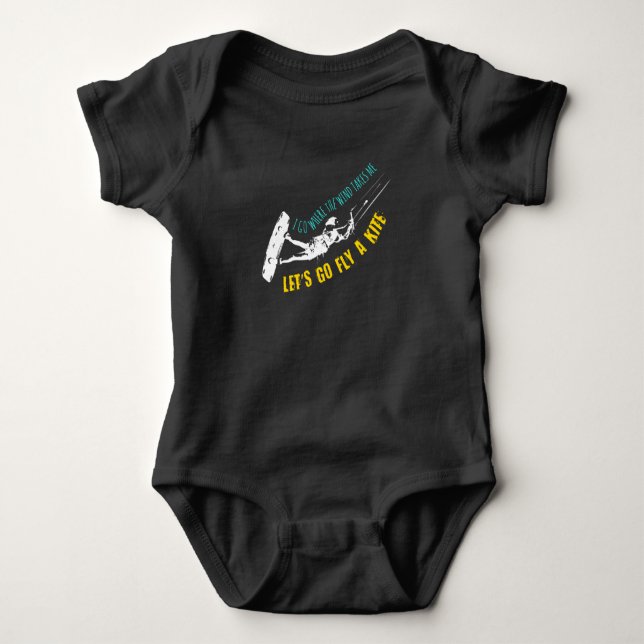 Kitesurfen Fly A Kite Kiteboarding Baby Strampler (Vorderseite)