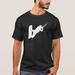 Kitesurfen Kite und Surf Silhouette weiß T-Shirt