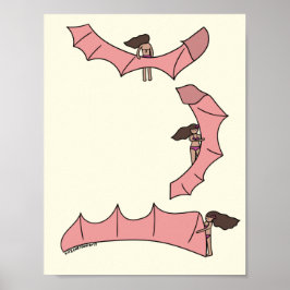 Kitesurfen/Kiteboarding - Kitemädchen mit Kitesurf Poster