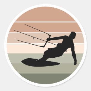 Kitesurfen Kitesurf Kiteboarding Wassersport Runder Aufkleber