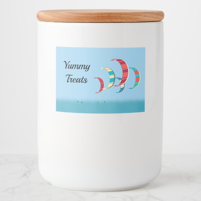 Kitesurfen Lebensmitteletikett (Vorderseite)