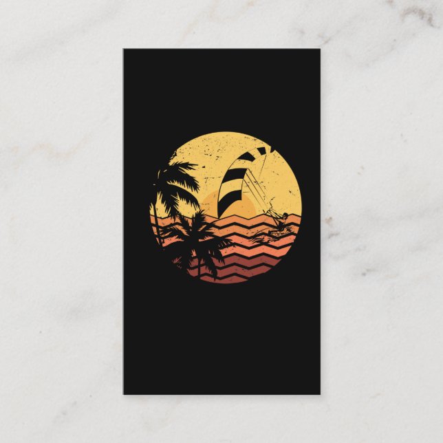 Kitesurfen Retro Kiteboarding Surfer Visitenkarte (Vorderseite)