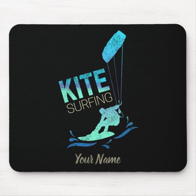 Kitesurfen Vintag Kiteboarder Kitesurfen Mousepad (Vorne)