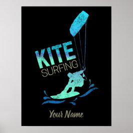 Kitesurfen Vintag Kiteboarder Kitesurfen Poster