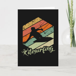 Kitesurfen Vintag Retro Drachengeschenk Karte