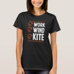 Kitesurfen Vintage Arbeit Wind Drachen Kitesurfer T-Shirt