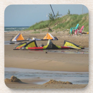 Kitesurfer am Lake Michigan Getränkeuntersetzer