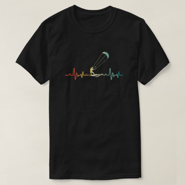 Kitesurfer Heartbeat Kiteboard Kitesurfing Kite T-Shirt (Design vorne)