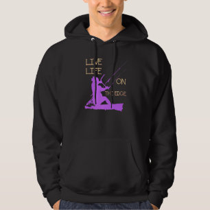 Kitesurfer reiten ein lebendiges Leben am Rande de Hoodie