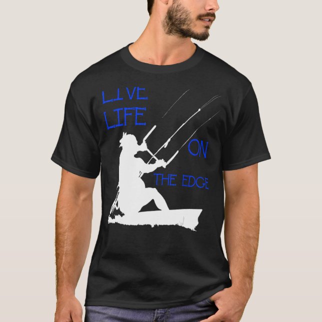 Kitesurfer reiten ein lebendiges Leben auf der Kan T-Shirt (Vorderseite)