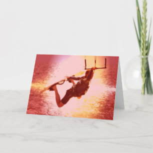 Kitesurfing Grab Greeting Card Karte