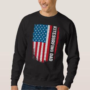 Kitesurfing Papa Amerika US-Flagge Patriot Vintage Sweatshirt