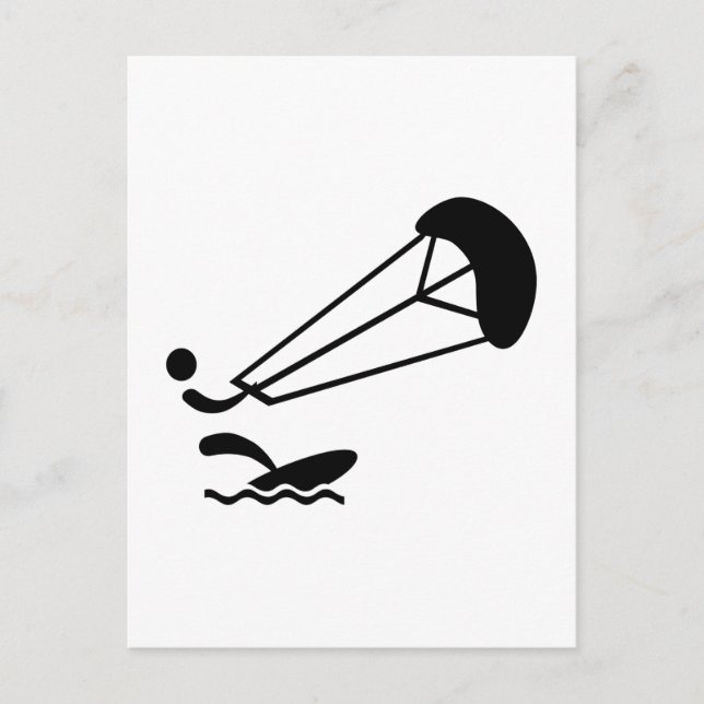 Kitesurfing Postkarte (Vorderseite)