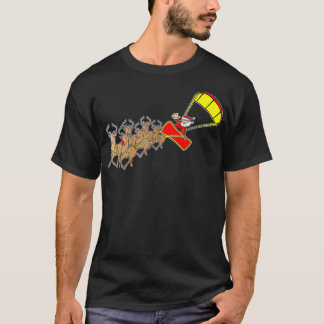 Kitesurfing Santa Sleigh Weihnachts Kiteboarding  T-Shirt