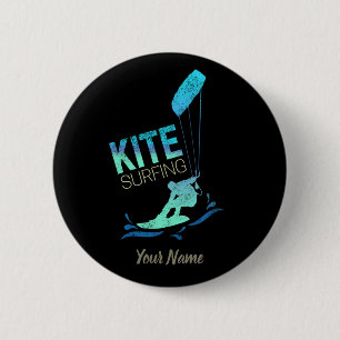 Kitesurfing Vintage-Kiteboarder Kite-Surfen Button