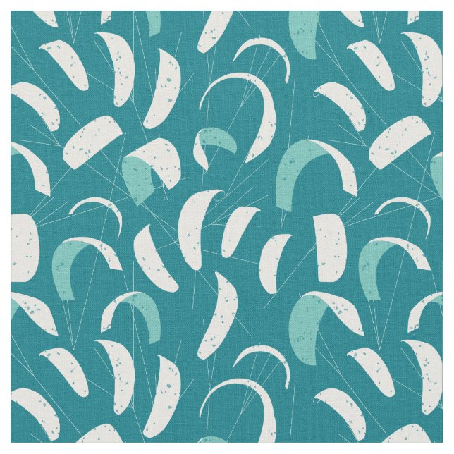 Kitesurfmuster Cool Blau Weiß Stoff (Nahaufnahme)