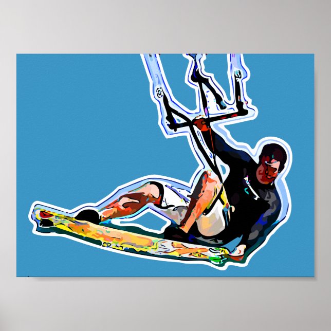 Kitesurfsportler Poster (Vorne)