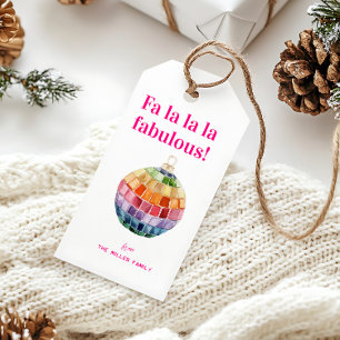 Kitsch Christmas Disco Ball   Fa La La La Fabulous Geschenkanhänger