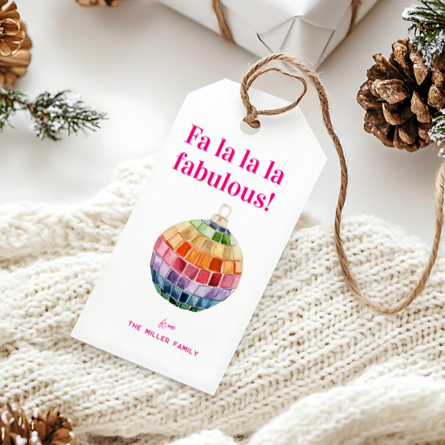 Kitsch Christmas Disco Ball | Fa La La La Fabulous Geschenkanhänger (Von Creator hochgeladen)