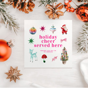 Kitsch Christmas   Holiday Cheer serviert hier Serviette