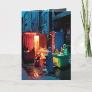 Kitsch Christmas Scene Card Dankeskarte