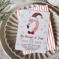 Kitsch Flamingo Christmas Party Save the Date