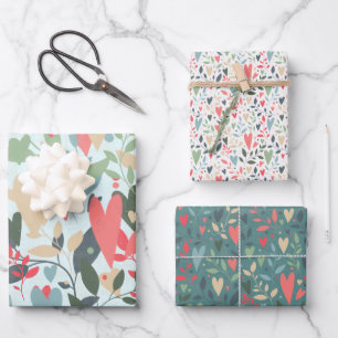 Kitsch Hearts Geschenkwrap Geschenkpapier Set
