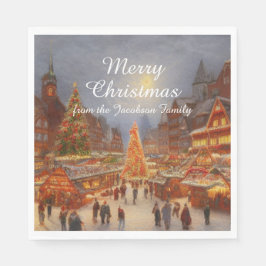 Kitsch Nostalgic German Christmas Market Greetings Serviette