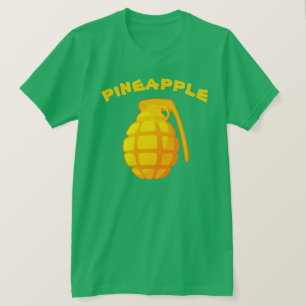 Kitsch-Satirical Ananas-Handgranate T-Shirt