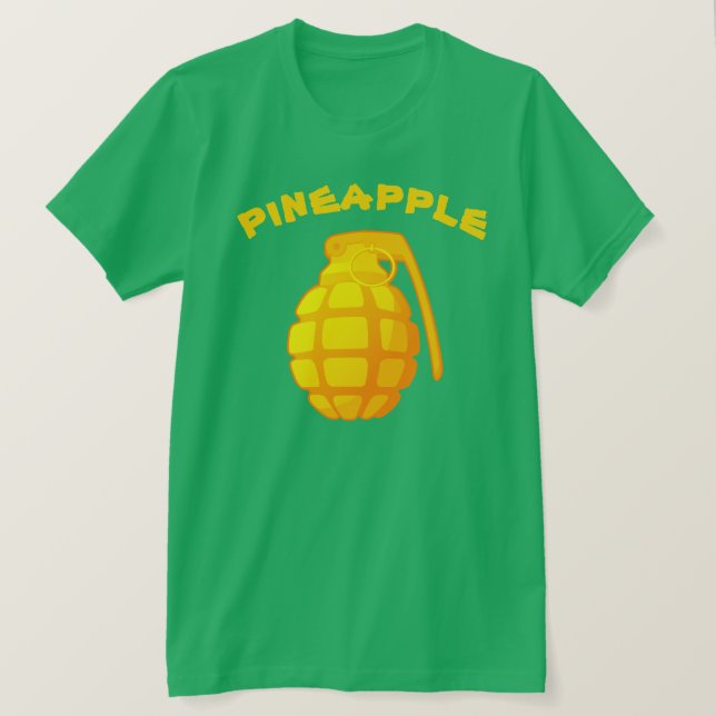 Kitsch-Satirical Ananas-Handgranate T-Shirt (Design vorne)