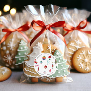 Kitsch Weihnachten   Retro-Feiertag Runder Aufkleber