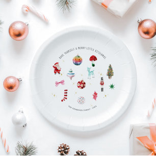 Kitsch Weihnachten   Retro-Feiertagsfeier Pappteller