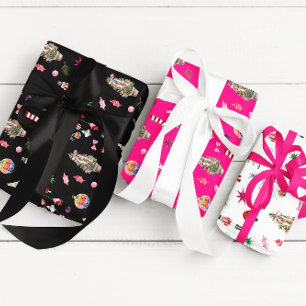 Kitsch Weihnachten   Retro-Geschenkpapier-Set Geschenkpapier Set