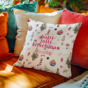 Kitsch Weihnachten Retro Holly Jolly Feiertag Kissen